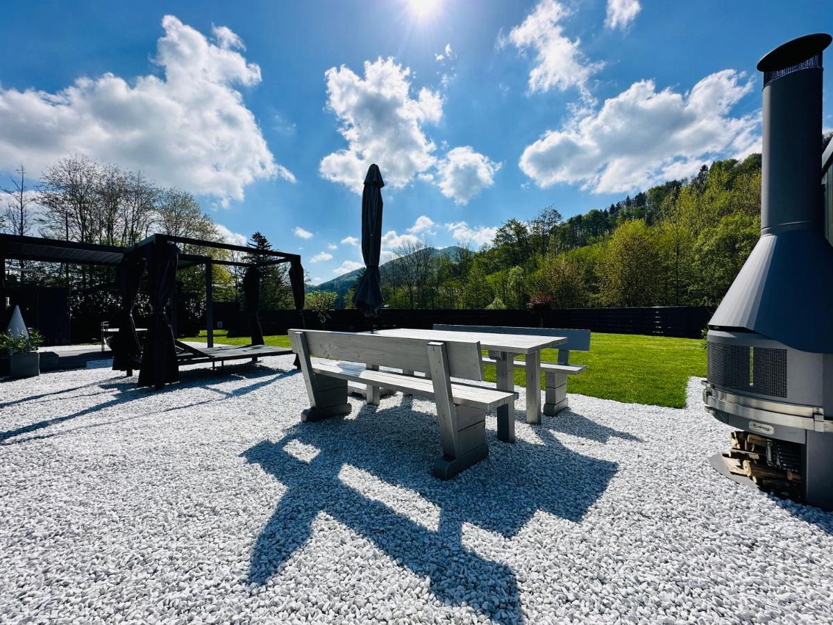 Voralpen Lodge - Ferienhaus Mit Gym & Wellnessbereich Traisen Buitenkant foto